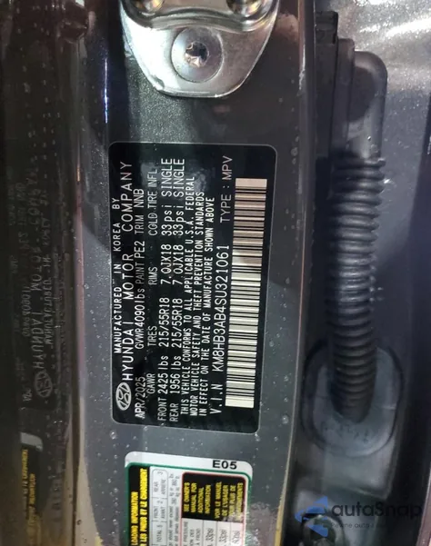 2025 Hyundai Kona Sel from USA, damaged, VIN KM8HB3AB4SU321061